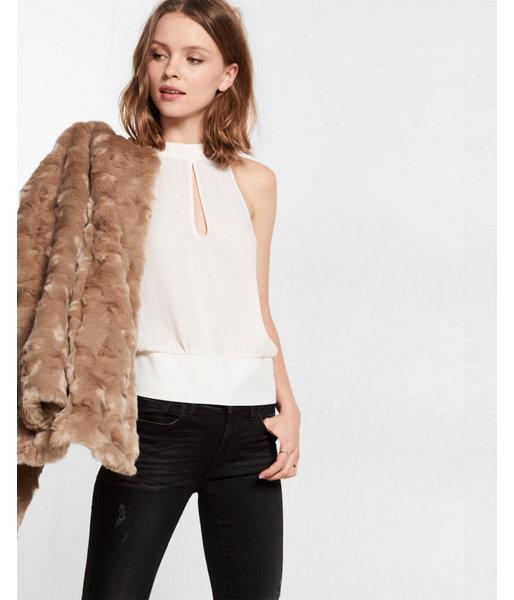 Express Womens Mock Neck Keyhole Tank