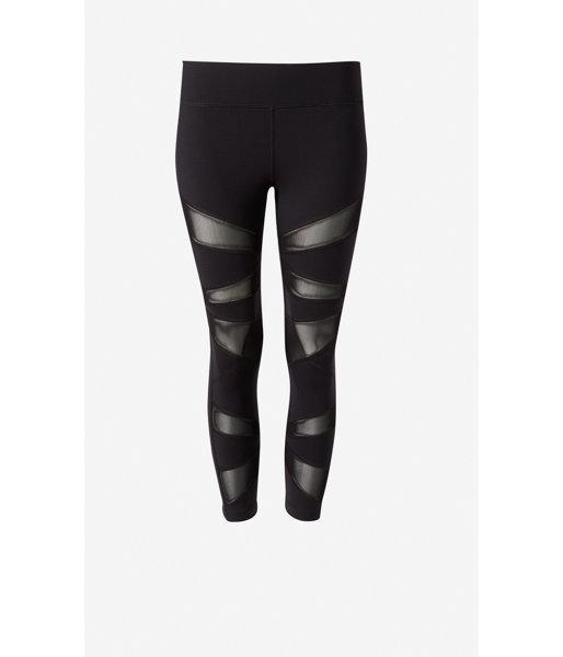 Express Women's Leggings Exp Core Mesh Inset Compression Crop