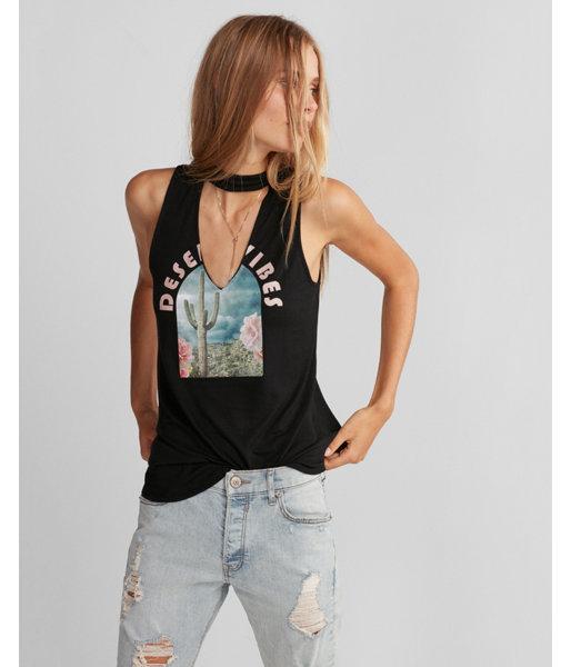 Express Womens Desert Vibes Choker Tank