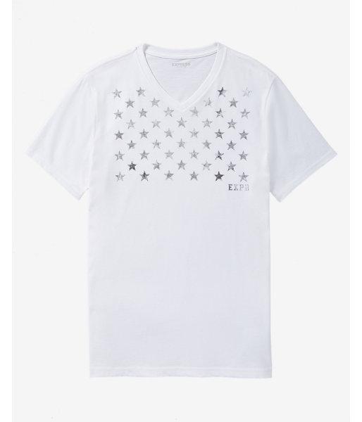 Express Fourth Of July Super Star V-neck Graphic Tee