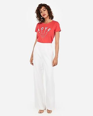 Express Womens Love Stars Graphic Crew Neck Easy Tee
