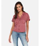 Express Womens Cropped Notch Collar Pocket