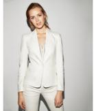 Express Womens Linen-blend One Button Blazer