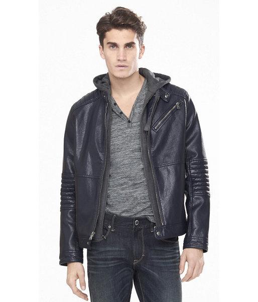 Express Express Men's Leather Jackets (minus The) Leather Perforated Biker
