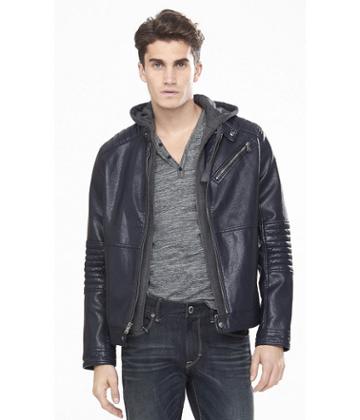 Express Express Men's Leather Jackets (minus The) Leather Perforated Biker