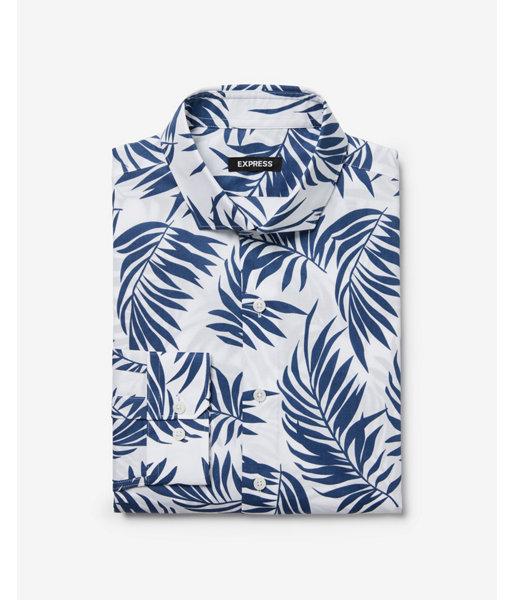 Express Mens Slim Palm Pattern Dress