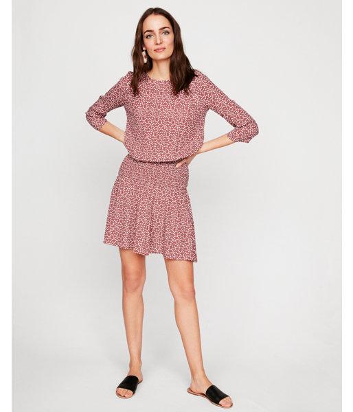 Express Womens Polka Dot Smocked Waist Fit And Flare Dress