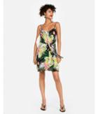 Express Womens Floral Sleeveless Knot Front Fit And Flare Dress