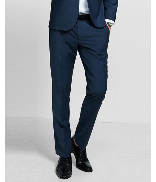 Express Skinny Innovator Navy Blue Performance Stretch Wool Blend