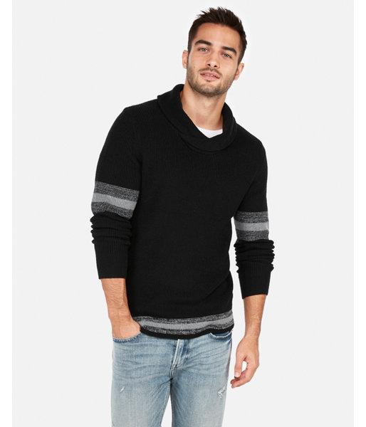 Express Mens Shawl Neck Stripe