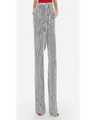 Express Womens Express Womens Petite High Waisted Striped Paperbag Wide Leg Palazzo Pant