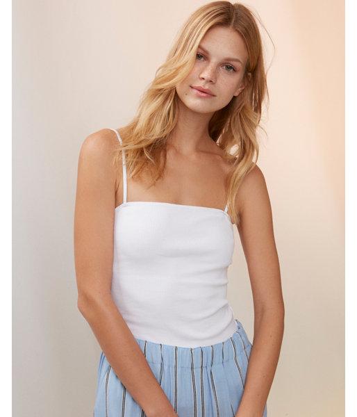 Express Womens Ribbed Square Neck Cami