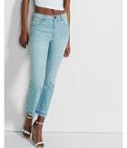 Express Womens High Rise Released Hem Straight Crop Rigid Jeans