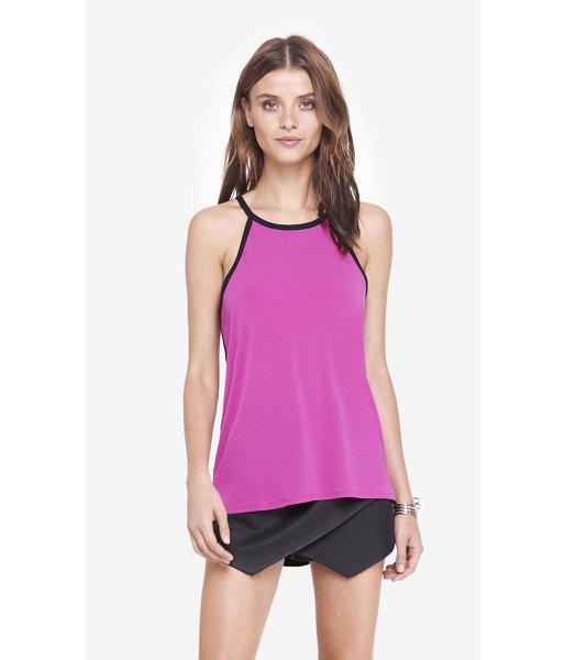 Express Women's Camis Contrast Trim High Neck Trapeze Cami