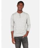 Express Mens Marled Moisture-wicking Performance Henley Tee