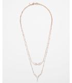 Express Womens Double Row Crystal Wing Necklace