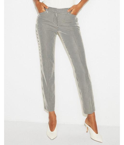 Express Womens Mid Rise Striped Knit Columnist Ankle Pant