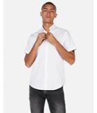Express Mens Slim Chambray Short Sleeve Linen-blend Dress