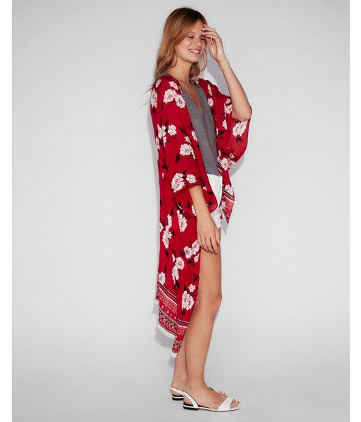 Express Womens Floral Crinkle Cover-up