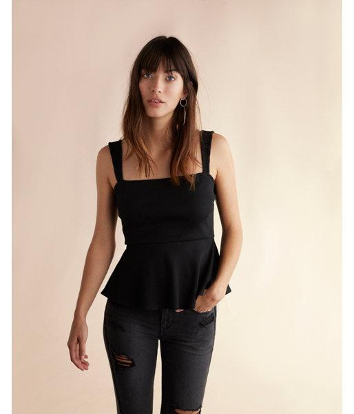 Express Womens Ribbed Peplum Cami