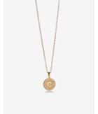 Express Womens Pave C Initial Round Pendant Necklace