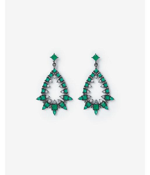 Express Womens Square Stone Teardrop Earrings
