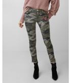 Express Womens Mid Rise Embroidered Camo Stretch Ankle Pant