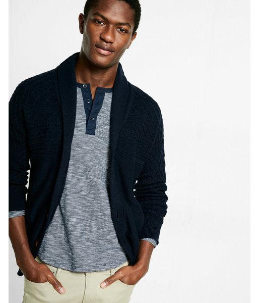 Express Mens Striped Raglan Long