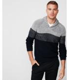 Express Mens Color Block Shawl Collar Popover