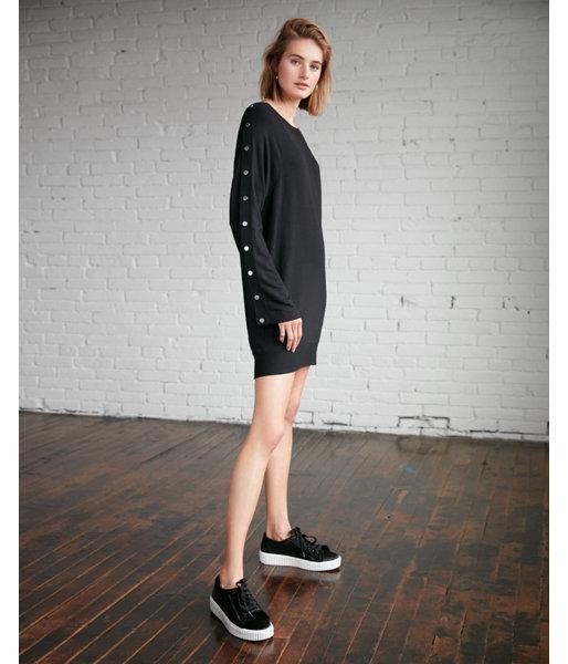 Express Womens Snap Sleeve Oversized Sweatshirt Dress