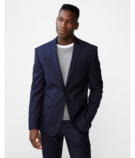 Express Mens Slim Double Stripe Wool-blend