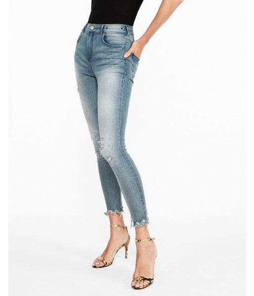 Express Womens Express Womens Super High Waisted Stretch+ Denim Perfect Ankle