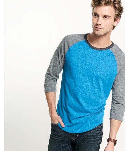 Express Mens Color Block Baseball Tee