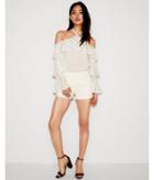 Express Womens Polka Dot Tiered Sleeve Halter Top