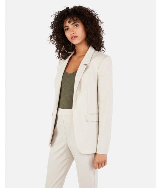 Express Womens Mvmnt Notch Lapel Boyfriend Blazer