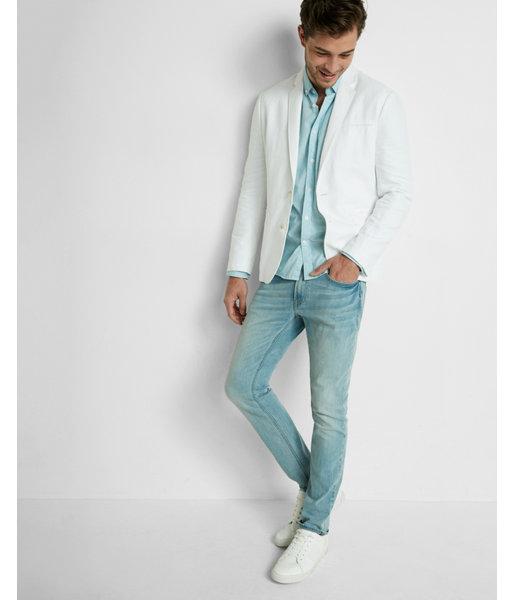Express White Linen-cotton Twill Blazer