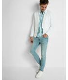 Express White Linen-cotton Twill Blazer