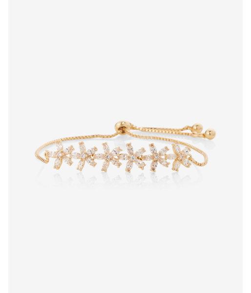 Express Womens Floral Metal Pull-cord Bracelet