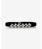 Express Womens Cubic Zirconia And Leather Ornate Wrap Cuff