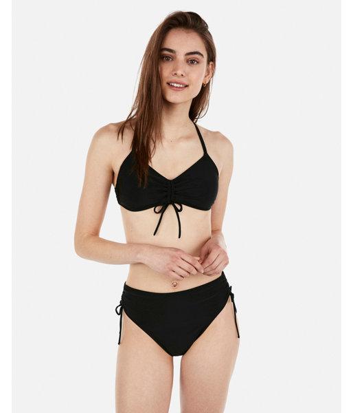 Express Womens Cinch Front Tie Back Triangle Bikini Top