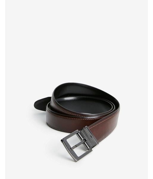 Express Mens Reversible Stitched Prong Belt