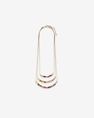 Express Womens Three Row Resin Layered Necklace
