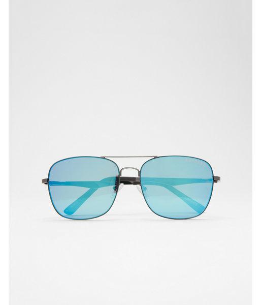 Express Mens Blue Tinted Lens Aviator
