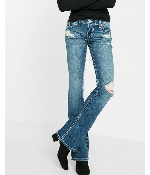 Express Low Rise Thick Stitch Bootcut Jeans
