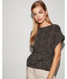 Express Womens Dot Print Tie Waist Rolled