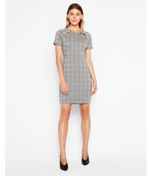 Express Womens Plaid Cut-out Shoulder  Dress