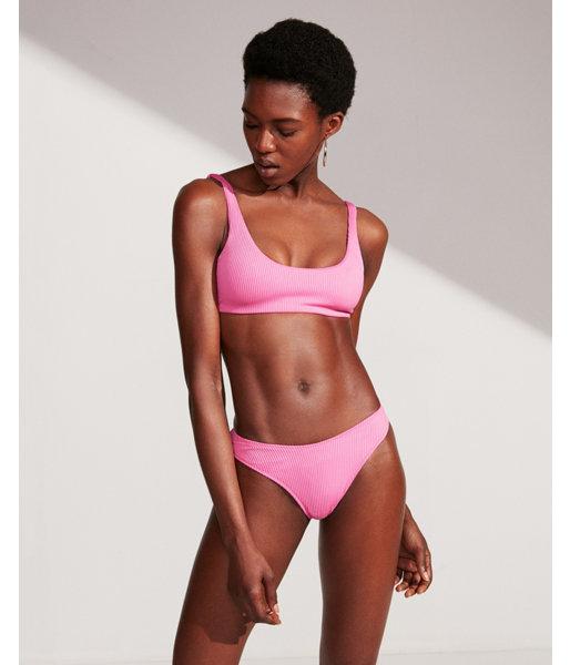 Express Womens Ribbed Scoop Bikini Top