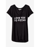 Express Women's Tees Black Express One Eleven Pizzas Graphic T-shirt