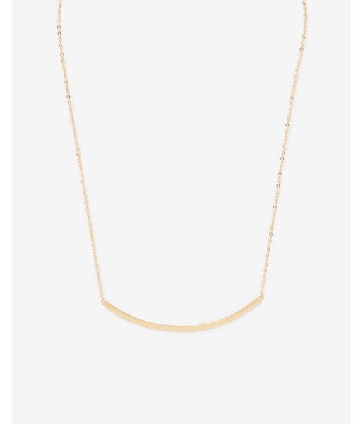 Express Womens Fine Curved Bar Necklace