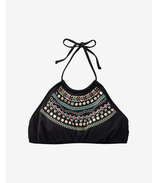 Express Womens Bikini Lab Embellished High Neck Halter